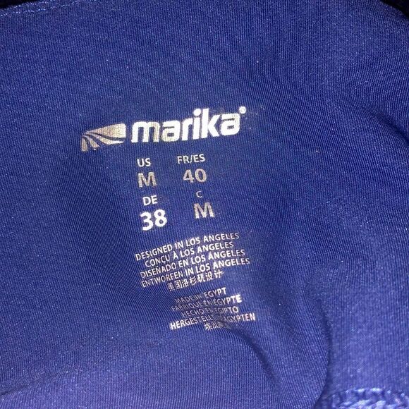 3/$15 MARIKA navy blue women’s yoga workout exercise pants mesh legging size M - Picture 8 of 11
